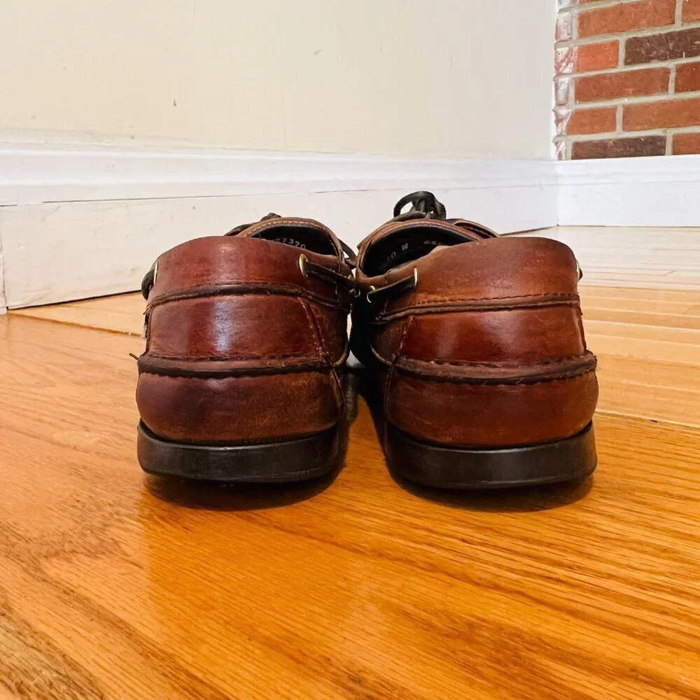 Sebago Brown Leather Boat Deck Shoes Mens US 10